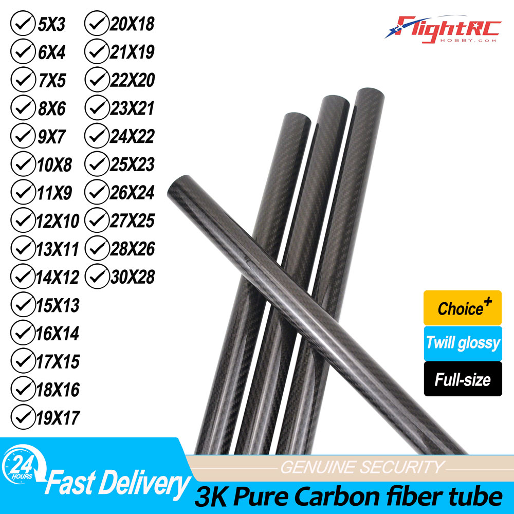 Rc Hobby Japan - Tube en Fiber de carbone brillant